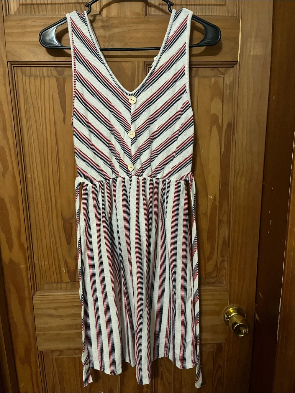 Caution To The Wind Red, White & Navy Striped Knit Tank